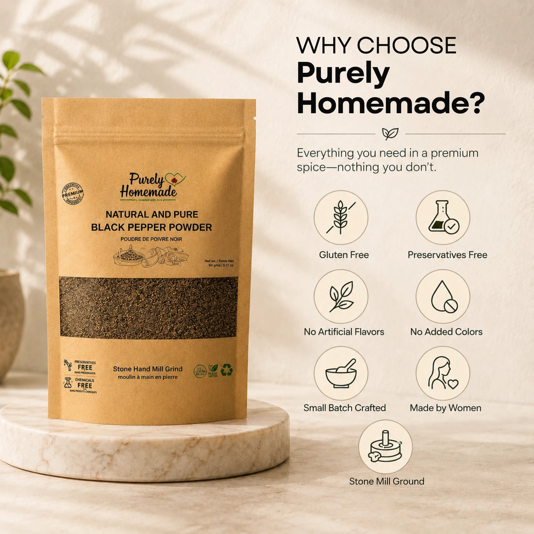 Natural and Pure  Black Pepper Powder (50 Gm)