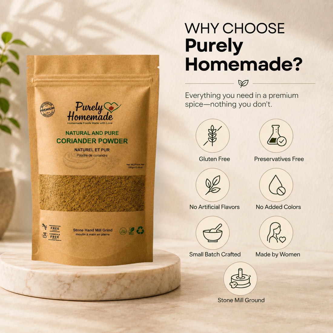 Natural and Pure Coriander Powder (100 gm)
