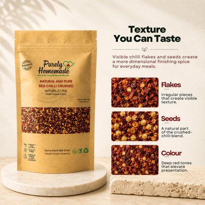 Natural and Pure  Red Chilli Crushed (100 Gm)