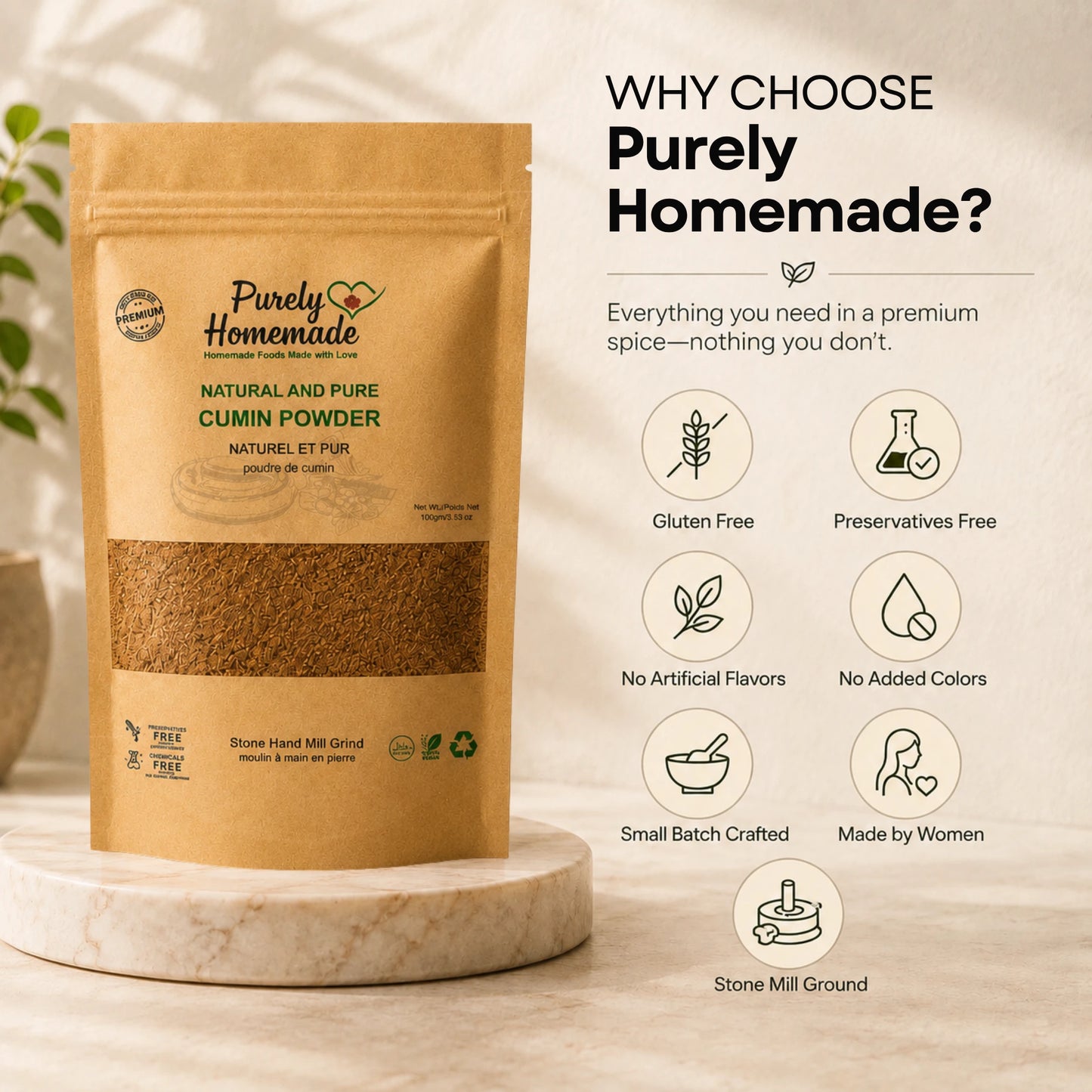 Natural and Pure Cumin Powder  (100 Gm)