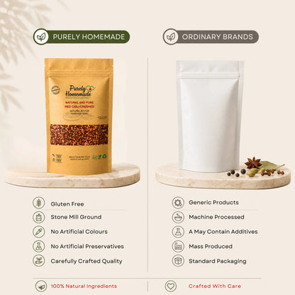 Natural and Pure  Red Chilli Crushed (100 Gm)
