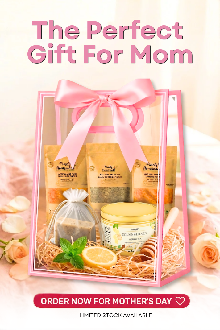 Mother’s day gift bag with handmade spices herbal tea and natural soap – perfect gift for mom