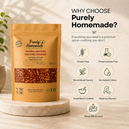 Natural and Pure  Red Chilli Crushed (100 Gm)