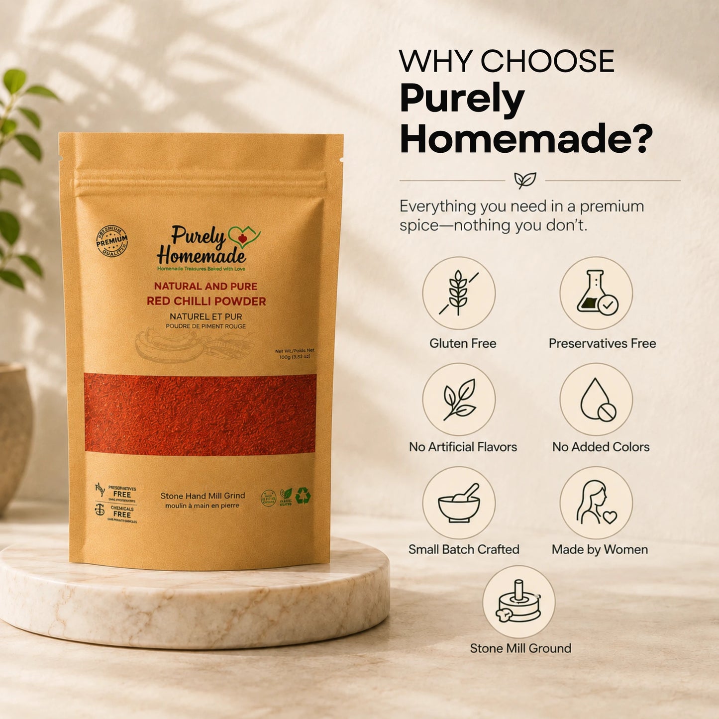 Natural and Pure Red Chilli Powder (100 Gm)