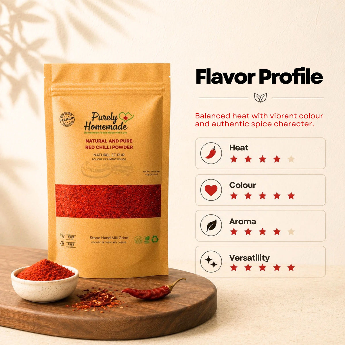 Natural and Pure Red Chilli Powder (100 Gm)