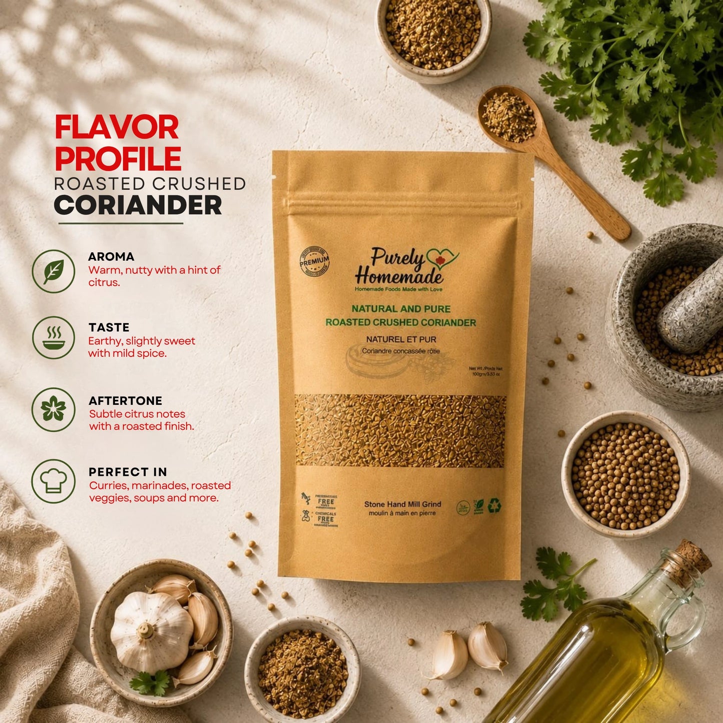Natural and Pure  Roasted Crushed Coriander (100 Gm)