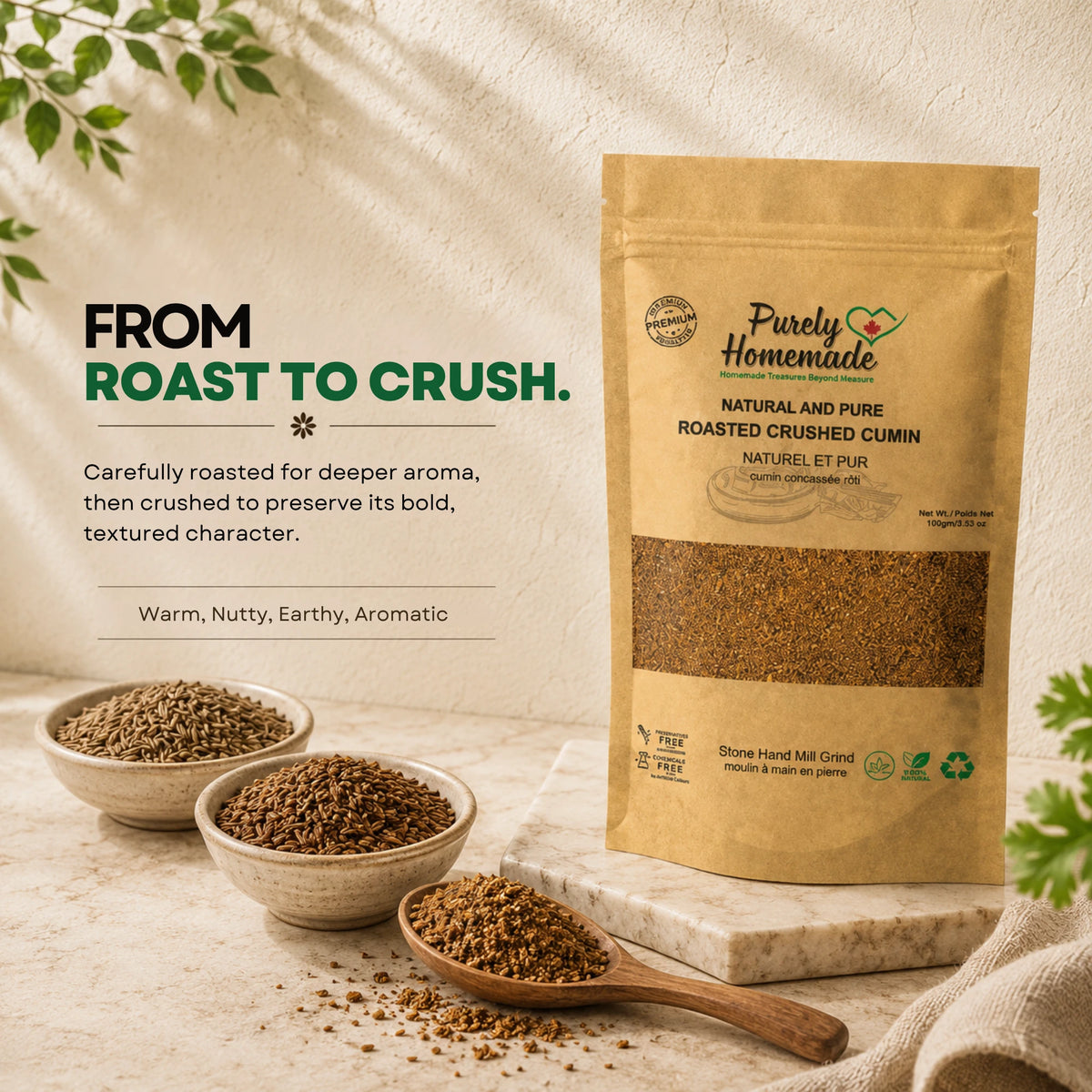 Natural and Pure Roasted Crushed Cumin