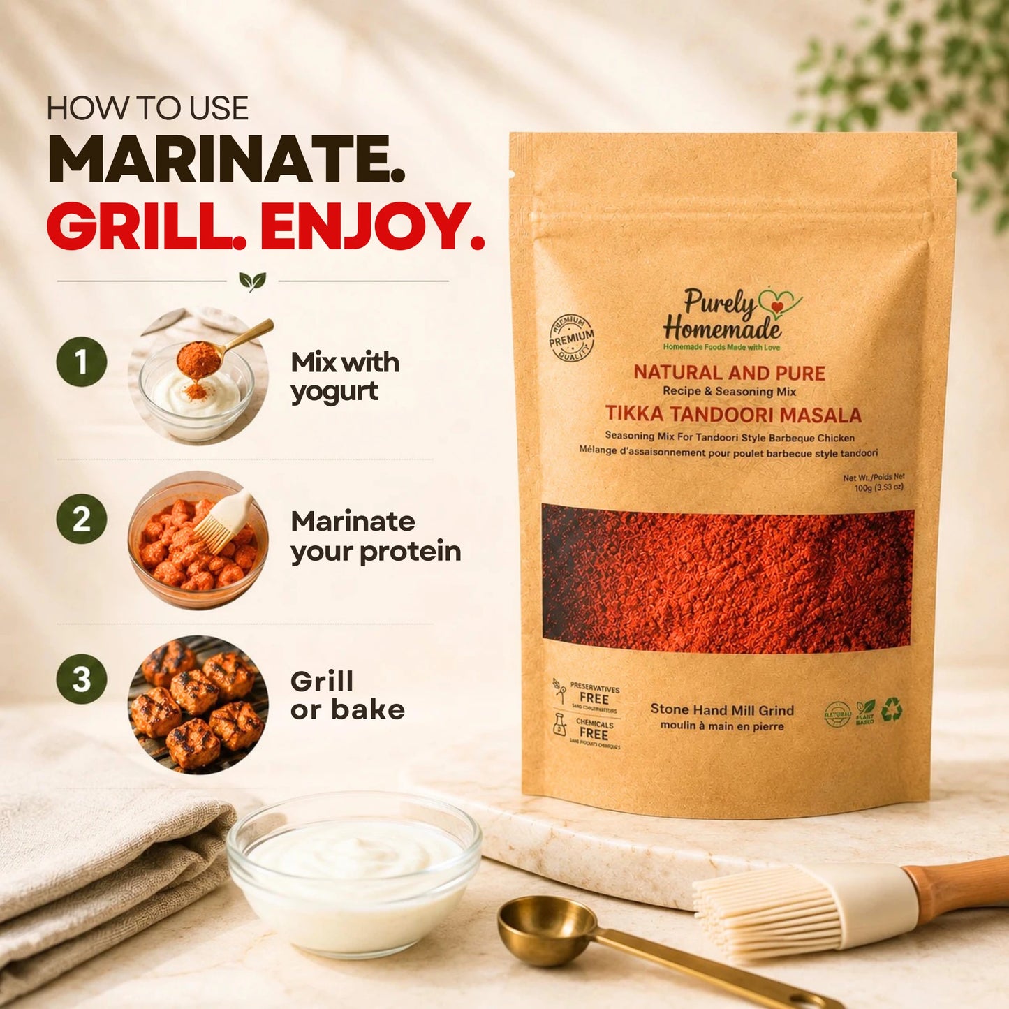 Natural and Pure Tikka Tandoori Masala (50gm)