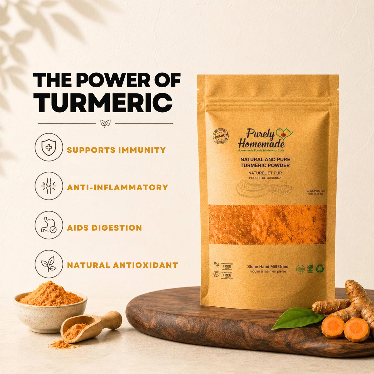 Natural and Pure Turmeric Powder (100 Gm)