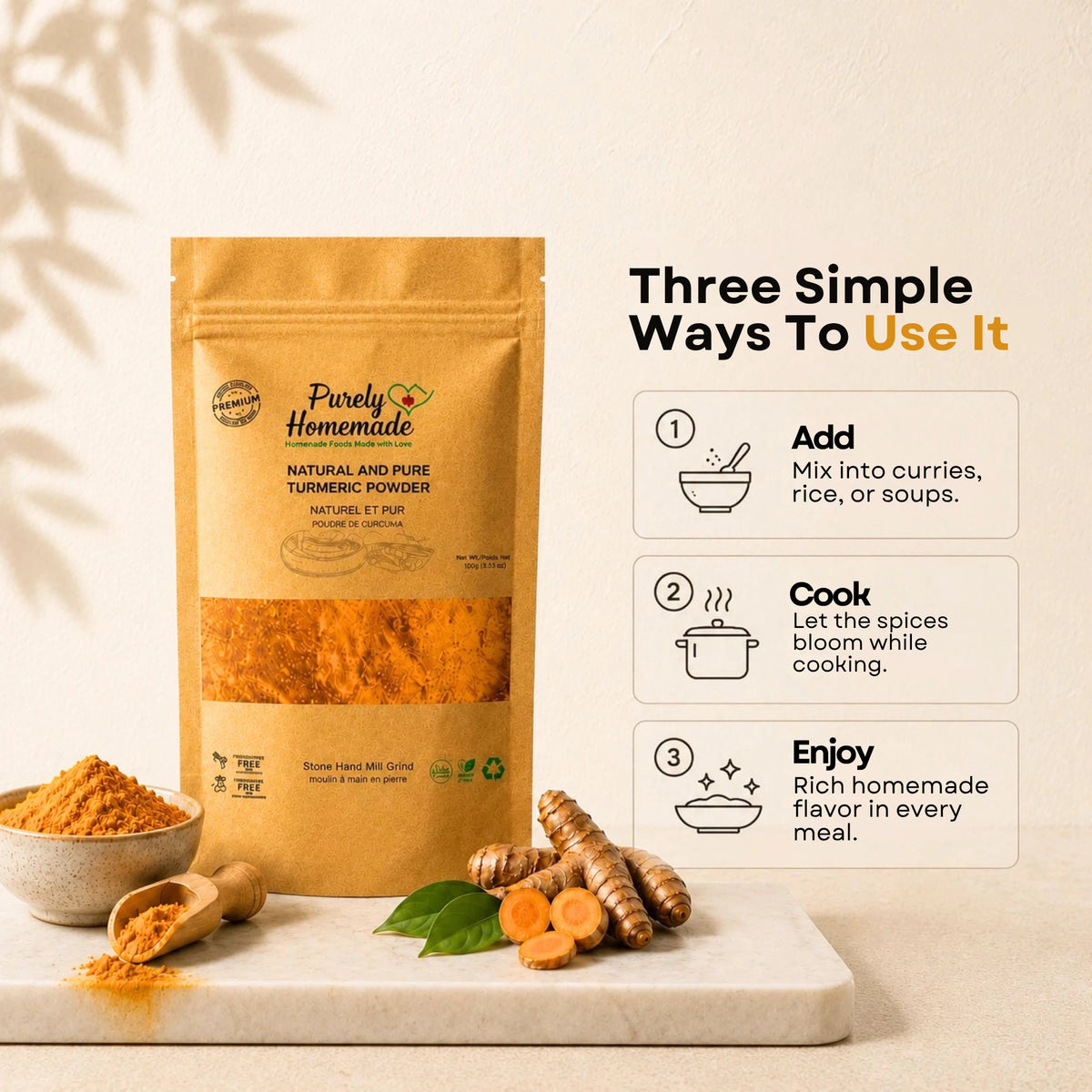 Natural and Pure Turmeric Powder (100 Gm)