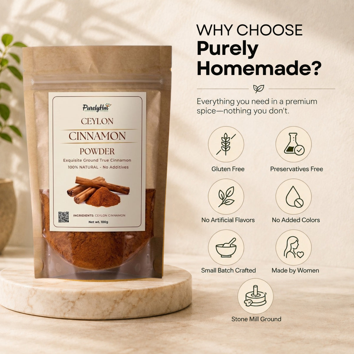 Pure Ceylon Cinnamon Powder 100gm