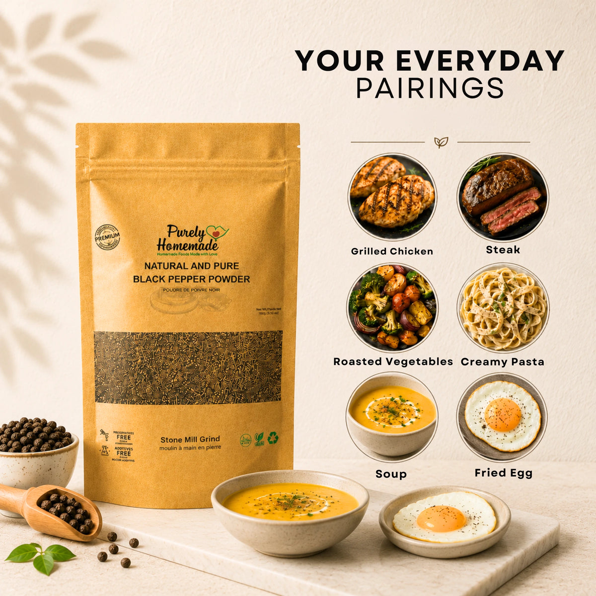 Natural and Pure  Black Pepper Powder (50 Gm)