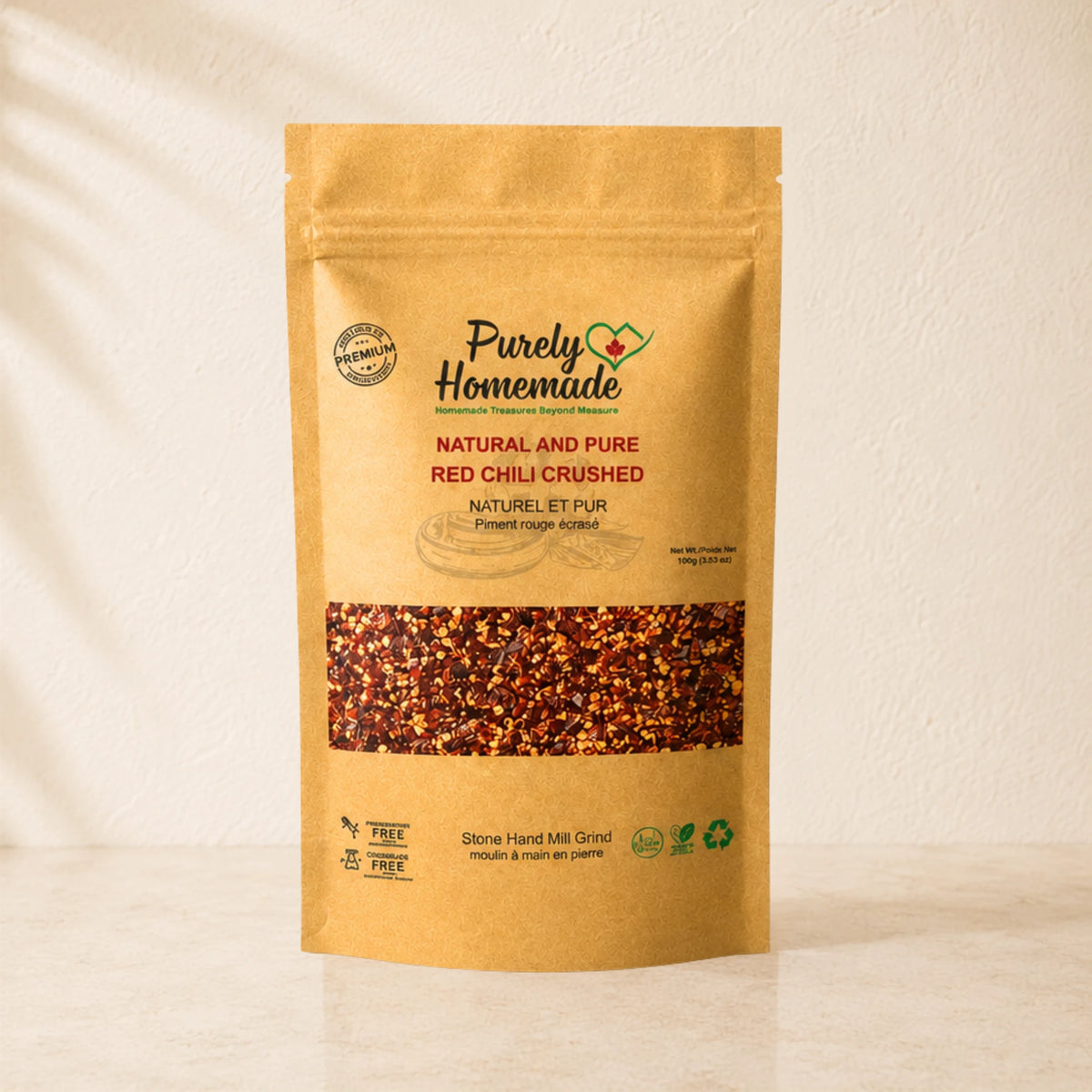 Natural and Pure  Red Chilli Crushed (100 Gm)